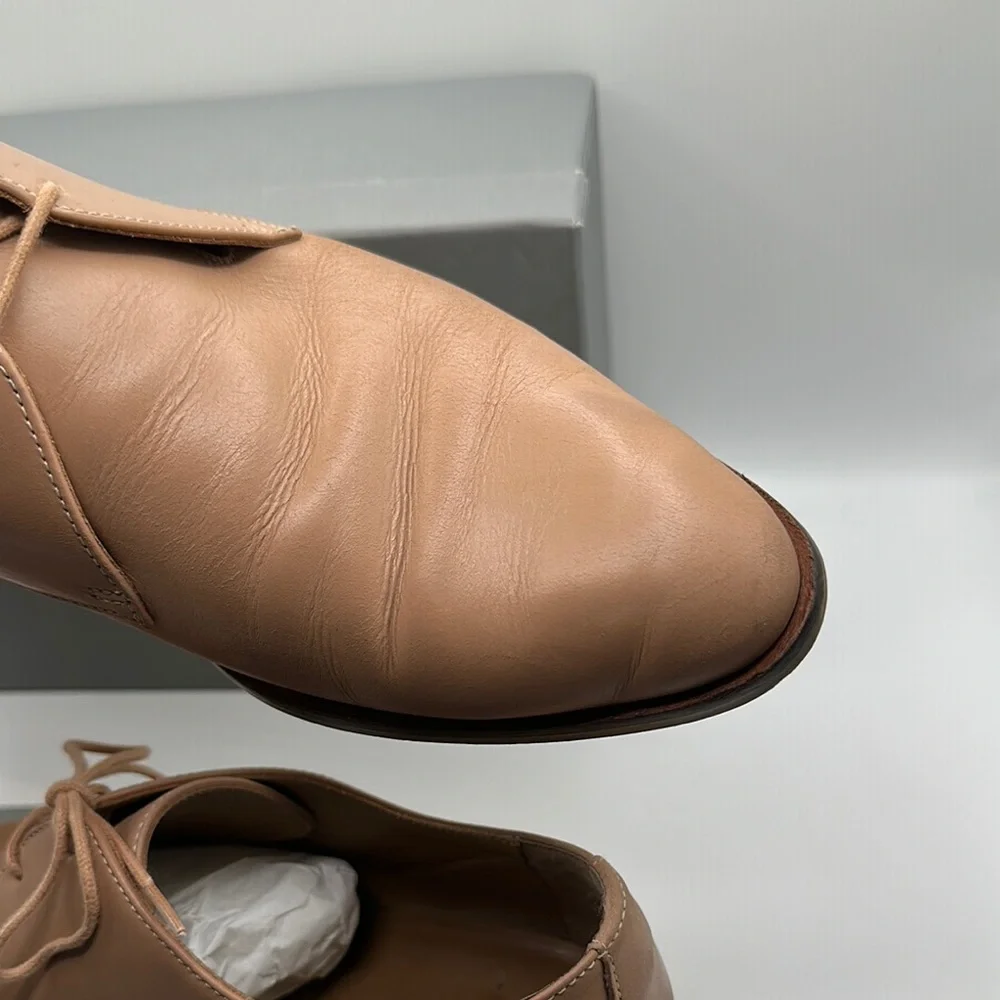 Everlane Sz 10 Tan Pink Oxfords Classic Leather Design